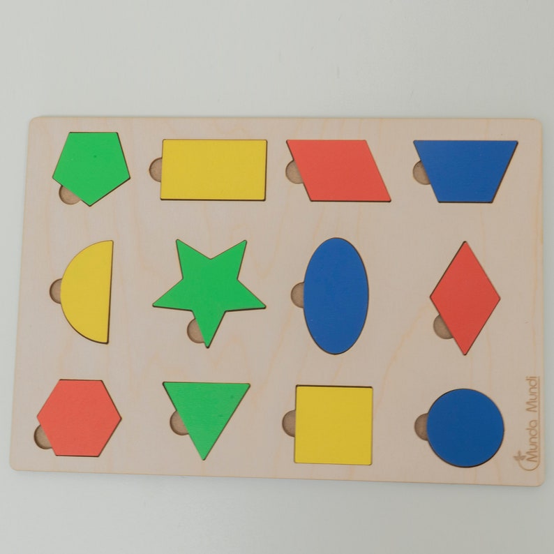 Early Learning wooden geometric puzzle Block Montessori Set Sorting Board Puzzle Educational Geometric Blocks