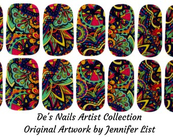 Art Pop Rainbow - De’s Nails Exclusive Artist Line Premium Nail Polish Wraps