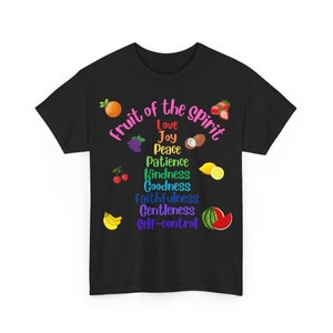信仰に満ちた聖霊の果実Tシャツ - 毎日着用でき、意味のある贈り物にもなるインスピレーションあふれるクリスチャンTシャツ