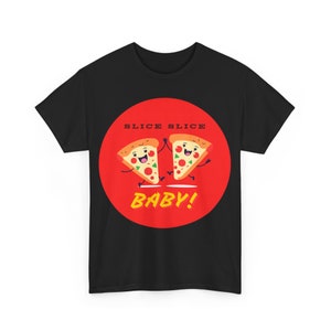 Fun Pizza Lover Tee with Cheesy Slices and Retro Font Design - Available in Various Sizes