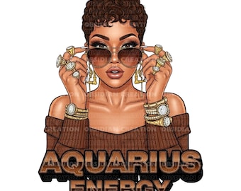 【激レア希少個体】Aquarius BLACK Beauty ＡＱ－550S Aquarius Energy PNG | Zodiac Diva Clipart | Instant Download