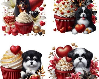 Valentine Dog PNG Digital Art - Instant Download for DIY Crafts | Commercial Use | Valentine Puppy | Valentines Day Digital Download 6