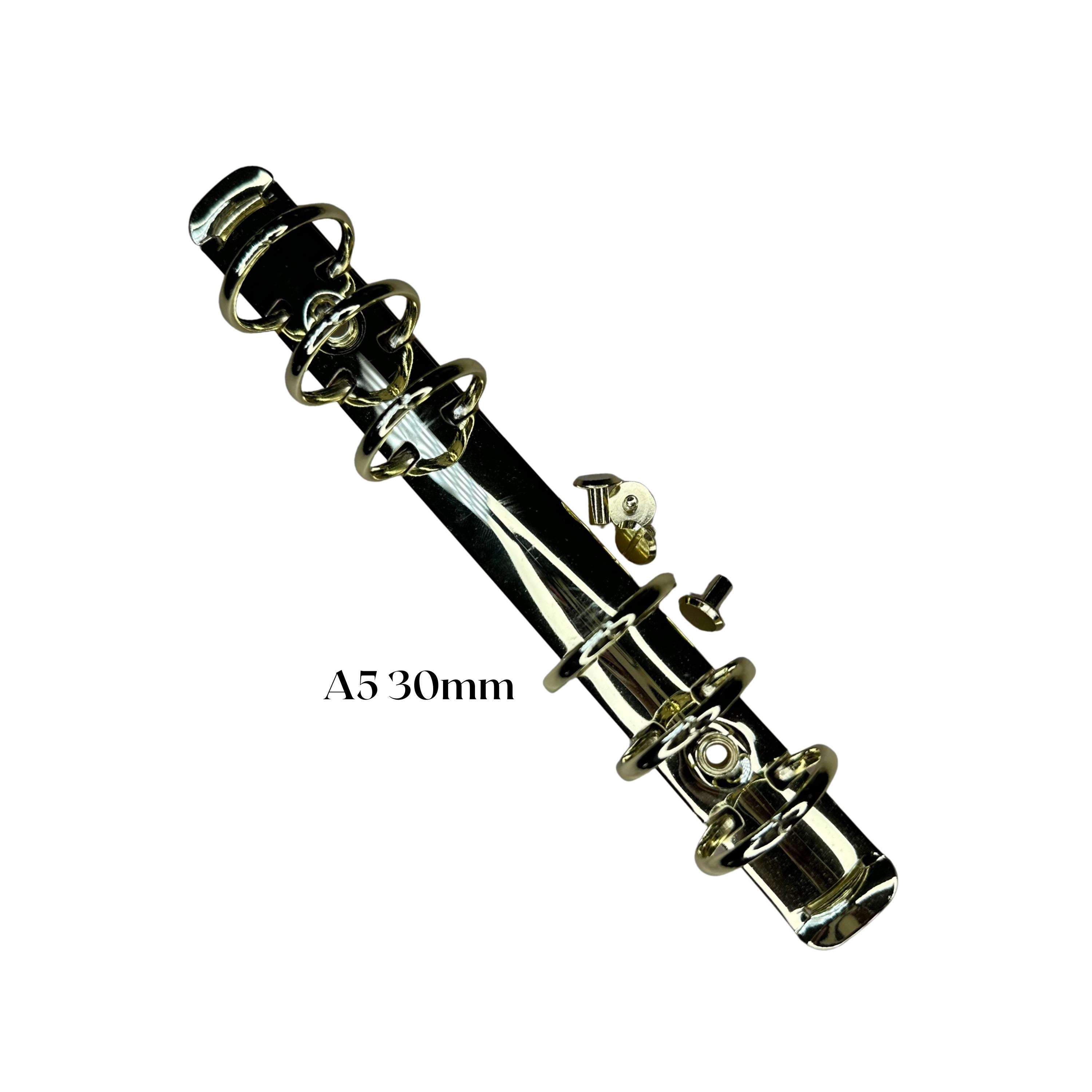 A5 Gold 6 Ring Binder Mechanism 30mm | Large Planner Rings Replacement ...