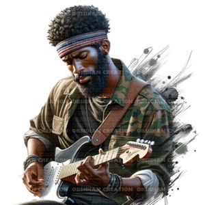 Clipart homme noir | Illustration de l'homme afro-américain | Téléchargement numérique | Art imprimable | Mélanine | Magie noire | Homme noir fort