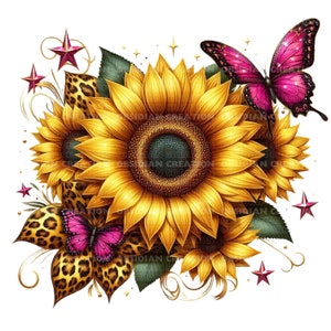 Sunflower Sublimation Clipart | High-Quality Floral Digital Download | Sunflower Art for T-Shirts, Mugs, Tumblers, and More | Sunflower Png