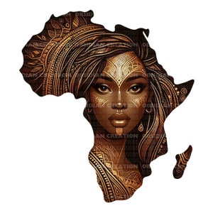 Regina dell'Africa / Magia della ragazza nera / / Donna nera PNG / Ragazza alla moda afro / T-shirt Tumbler Sublimazione Clipart africana / Melanina /