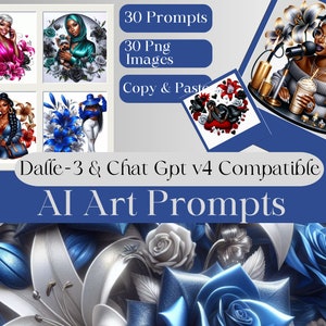 Women Art - Collection of 30 Dall-E 3 Prompts and PNG Images Featuring African American Women | AI Prompt Chatgpt | Chatgpt Plus |