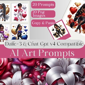 Chibi Charms: Valentine&#39;s Edition - DALL·E 3 Image Prompts | AI Prompt Chatgpt | 20 Prompts & PNG | Chatgpt Plus | Bing | Dalle
