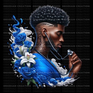 Schwarzer Mann Clipart | Afroamerikanische Mann Illustration | Digitaler Download | Druckbare Kunst | Melanin | Pfleger | Starke schwarze Pflegerin