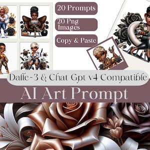 Chibi Charm - Collection of 20 Dall-E 3 Prompts and PNG Images Featuring African American Women | AI Prompt Chatgpt | Chatgpt Plus | DALLE-3