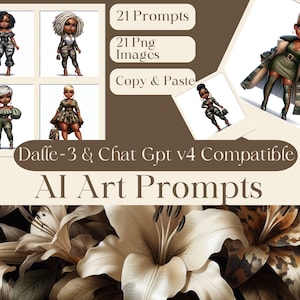Camo Chibi - Collection of 21 Dall-E 3 Prompts and PNG Images | Camouflage Fashion Chibi Women | AI Prompt Chatgpt | Chatgpt Plus | DALLE-3