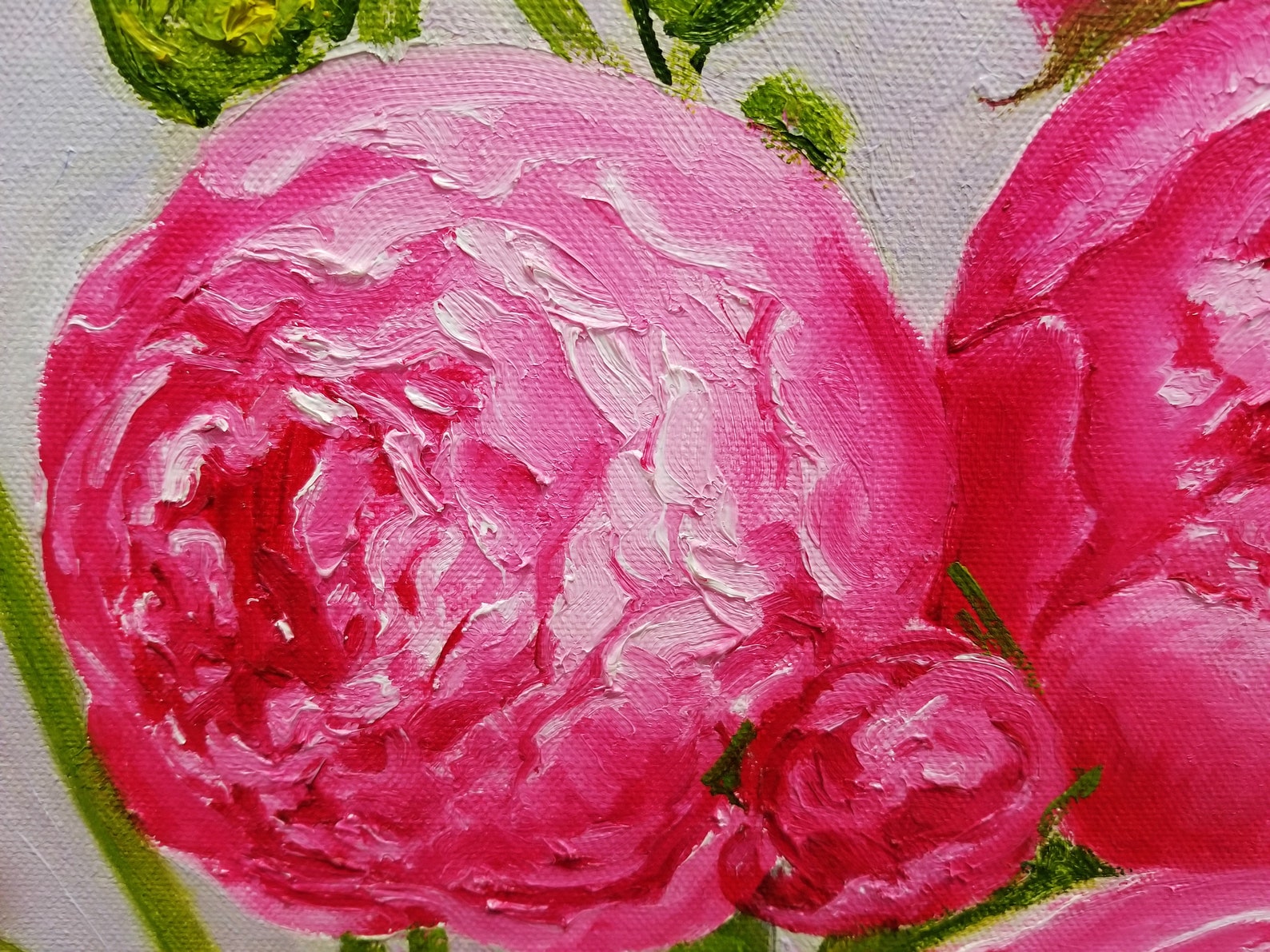 Pink Peony Painting Peonies Wall Art Pink Peonies Art Floral Etsy