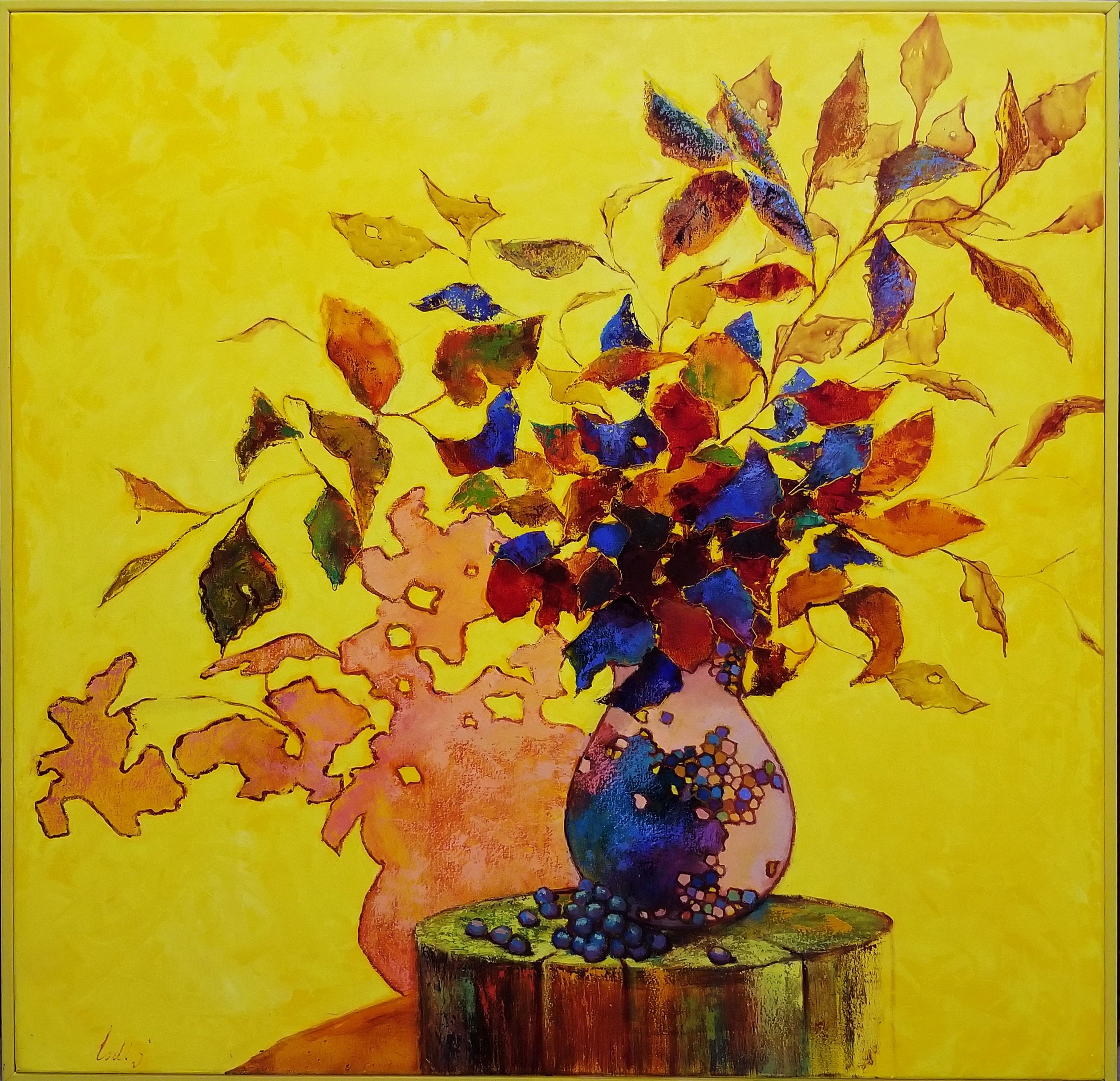 Yellow still life painting original Floral oil painting Etsy