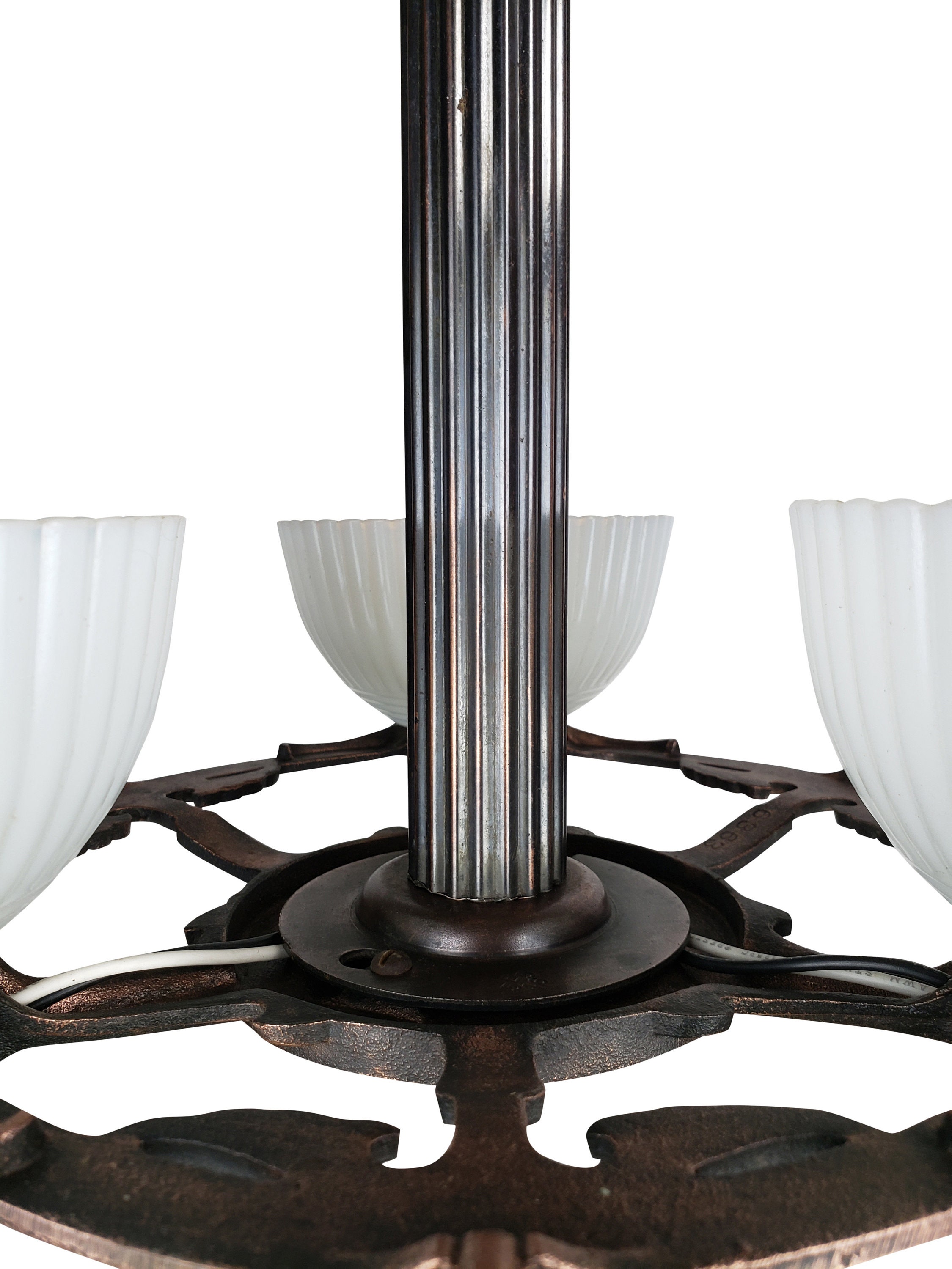 Accesorio de techo Art Déco con 3 sombras de cristal de la | Etsy