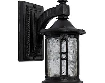 Antique Lighting | Large Outdoor Cast Iron Porch Wall Sconce by Herwig Exterior Period Fixture Arts & Crafts Tudor Mission Circa 1910-1920