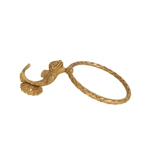 Vintage Koi Fish Brass Towel Ring Bathroom Hollywood Regency Maximalist Accessories Gold