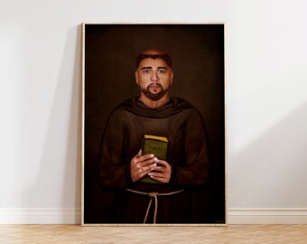 Pintura de San Antonio, San Antonio, Pintura religiosa, Obra de arte cristiana, Descarga digital, Arte imprimible, Arte de pared, Impresión digital