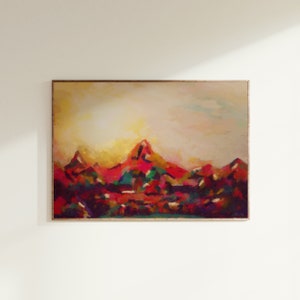 Sunset Mountain Painting | Mountains | Abstract | Artwork | Wall Decor | Printable Art | Digital Download