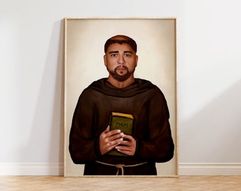 Pintura de San Antonio, San Antonio, Pintura religiosa, Obra de arte cristiana, Descarga digital, Arte imprimible, Arte de pared, Impresión digital