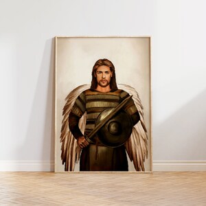 Saint Michael Painting | St. Michael | Archangel | Artwork | Printable Art | Religious | Christian | Catholic | Digital Download