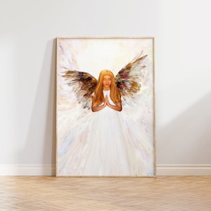 Angel Painting | Artwork | Wall Decor | Printable Art | Artwork | Religious | Christian | Catholic | Digital Download