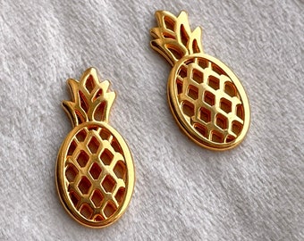 DQ Metal Pineapple Charm - Connector - Handmade Jewelry Supplies - Nickel Free - High Quality