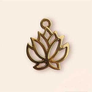 DQ Metall Lotus Charm Lotus Blumen Anhänger Nickel Frei Bild 3