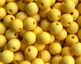 8mm Acrylic Beads  - Blazing Yellow - 100 pcs