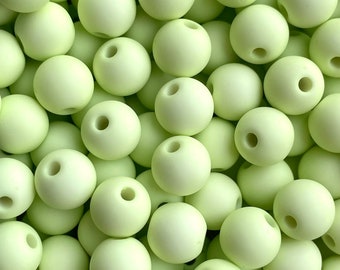 Lime Green - 8mm Acrylic Beads - 100 pcs