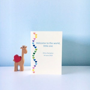 Nouvelle carte bébé personnalisée - bienvenue dans le monde (carte d’arrivée, félicitations, carte de fille, carte de bébé garçon, carte de baptême)