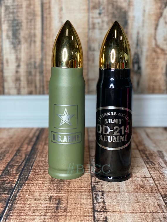 Personalized Bullet Thermos Tumbler, Father's Day Gift, Military