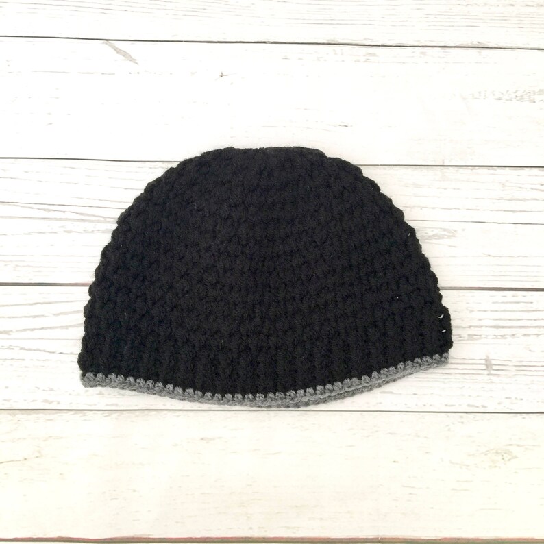 cosy winter hat black adult beanie black men/'s beanie woolly hat adult crochet hat crochet winter hat