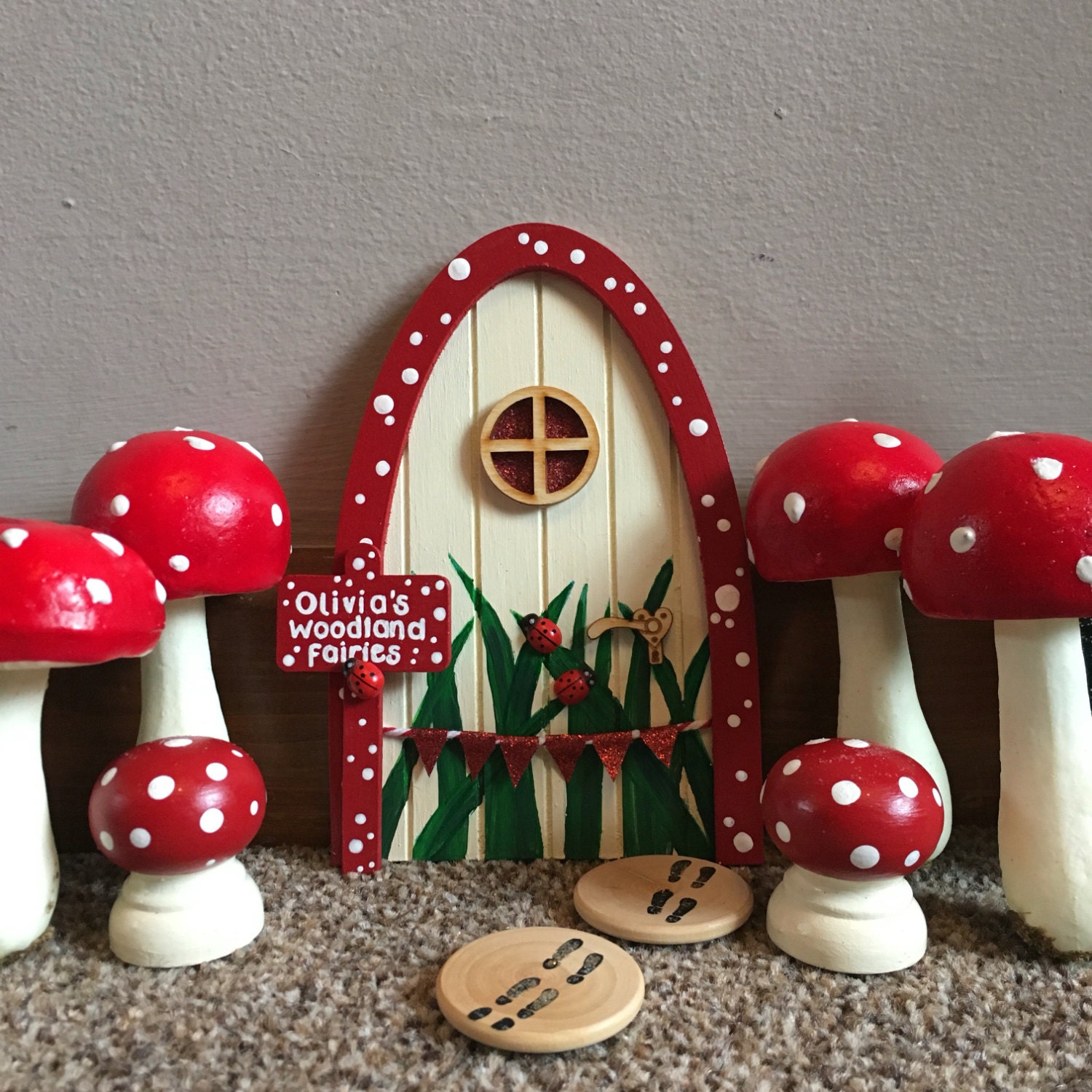 Toadstool Themed Woodland Fairy and Elf Door With - Etsy UK