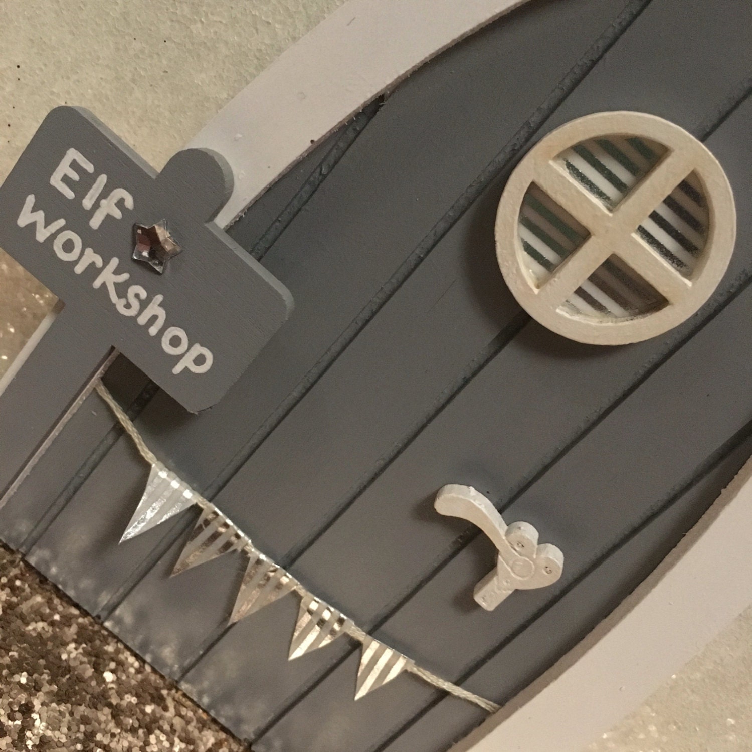 Grey Fairy and Elf Door With Personalised Sign Post - Etsy