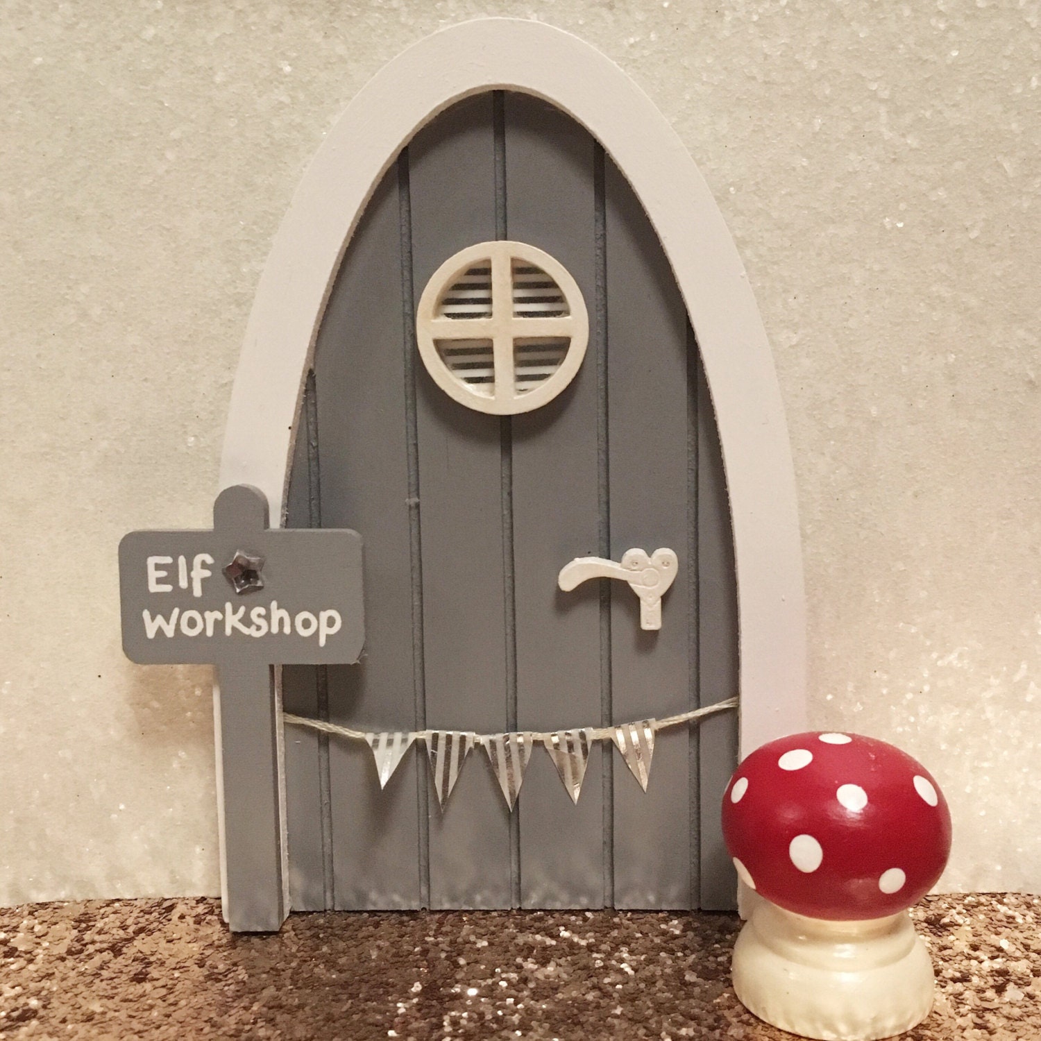 Grey Fairy and Elf Door With Personalised Sign Post - Etsy