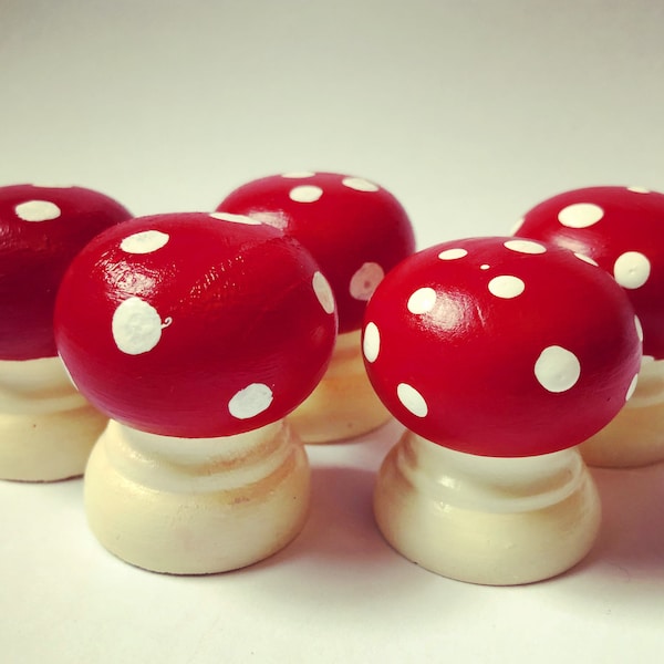 Set of three, handpainted toadstools for fairy doors and fairy gardens