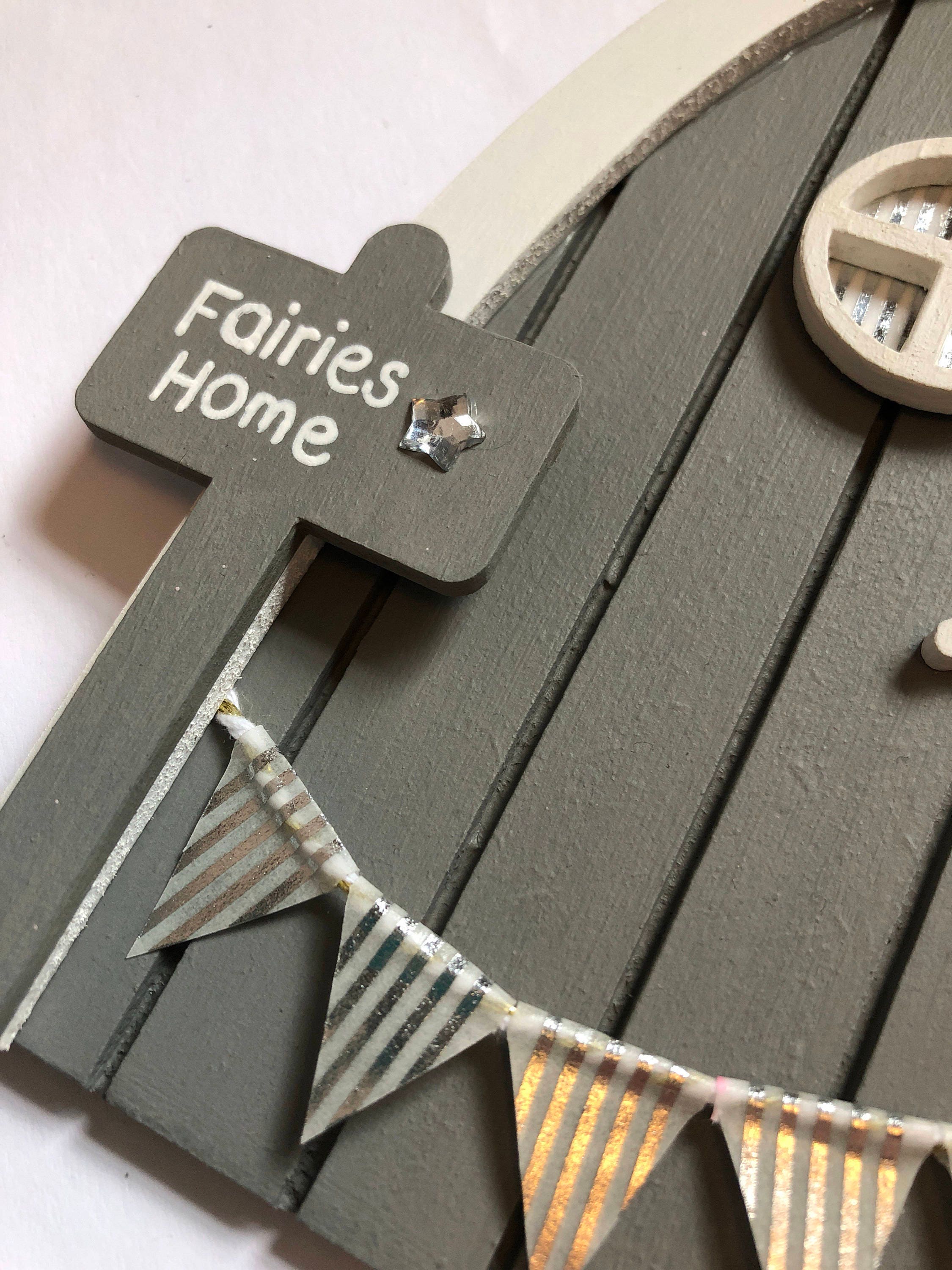 Grey Fairy and Elf Door With Personalised Sign Post - Etsy