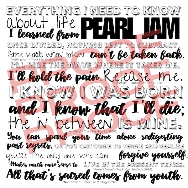 Pearl Jam Art - Etsy