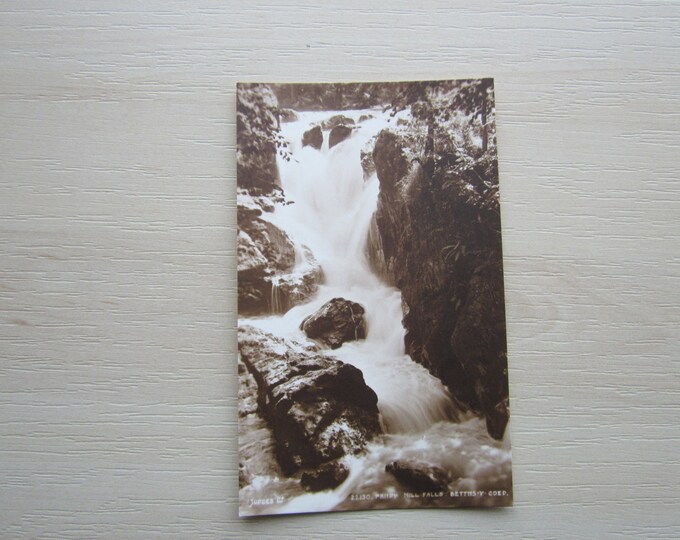 Vintage Printed Postcard, Pandy Mill Falls, Bettis-Y-Coed, Wales, UK. Genuine, Original, Unused. Ideal Gift For Loved One.