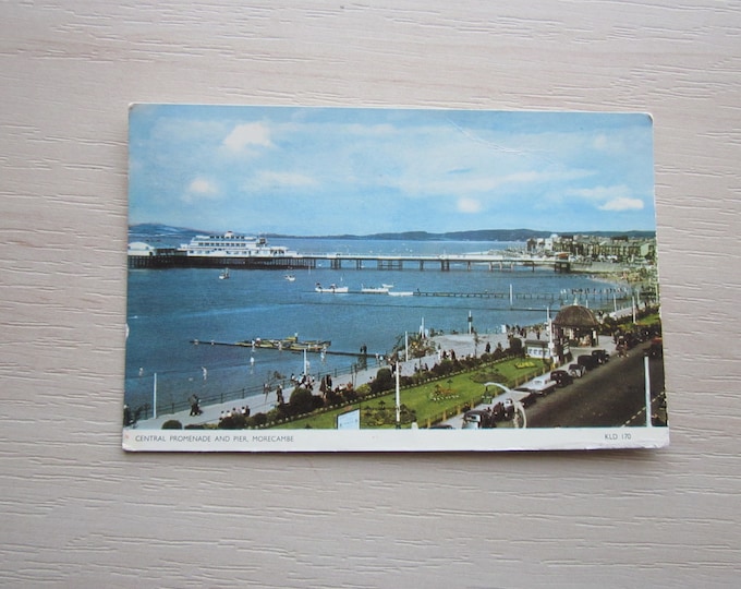 Postcard, Central Promenade And Pier, Morecambe, Lancashire. UK. REAL Photo Postcard (RPPC). Genuine, Original, Used.