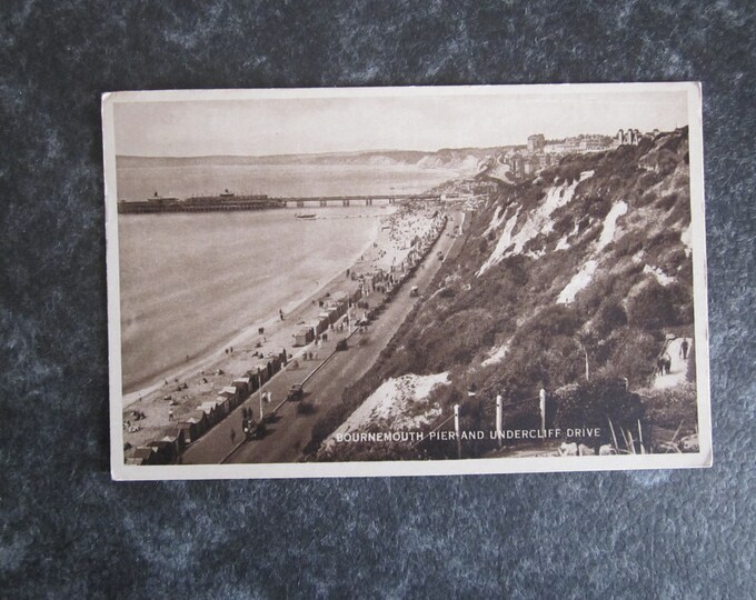Real Photo (RPPC) Postcard, Pier And Undercliff Drive, Bournemouth. Ideal Christmas Gift, Mother's Day Gift, Birthday Present For Loved One