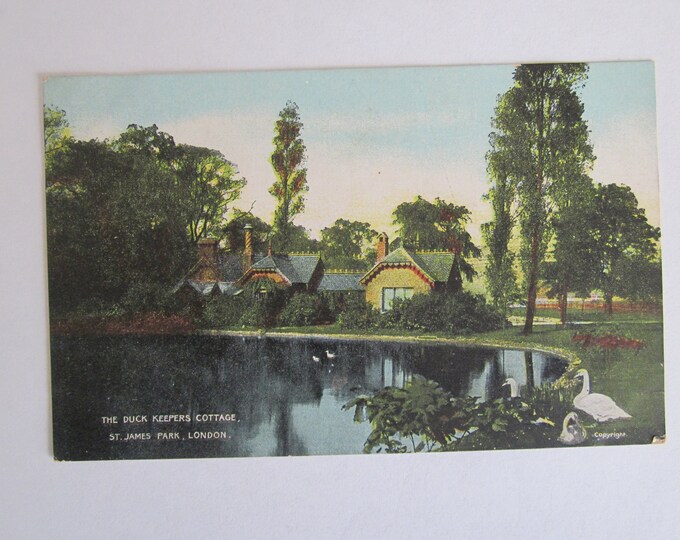 Printed Postcard, The Duck Keepers Cottage, St. James' Park, London, England, UK. Original