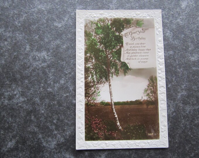 Real Photo (RPPC) Postcard, To Greet Your Birthday. Original Genuine, Used. Ideal Christmas Present Mother's Day Gift Birthday Present