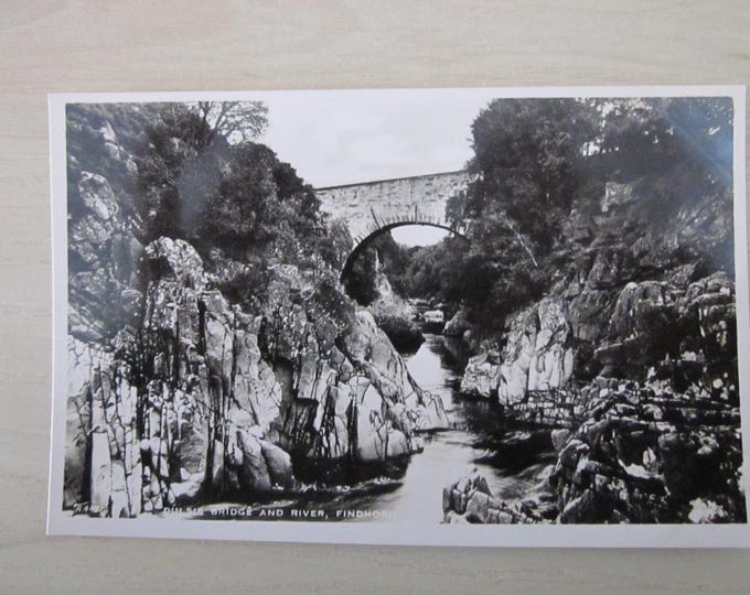 Postcard, Dulsie Bridge & River, Findhorn, Scotland, UK. Genuine, Original, Unused REAL Photo (RPPC) Postcard.