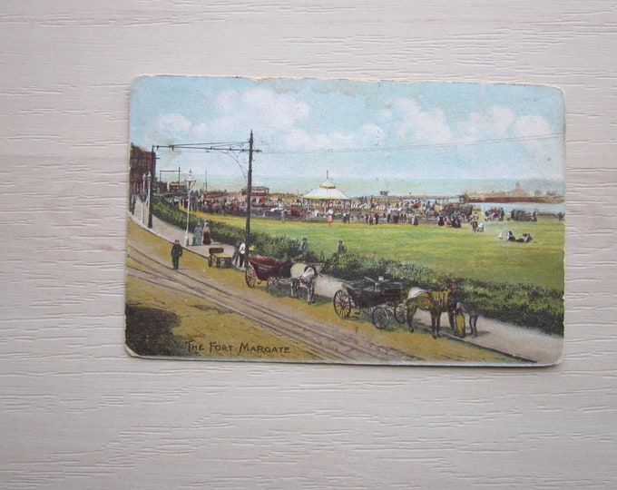 1900s Old Vintage Postcard, The Fort Margate, UK. Genuine, Original, Used
