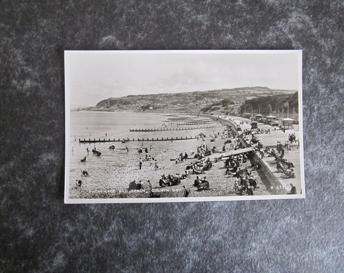 Real Photo (RPPC) Postcard, Promenade And Beach, Colwyn Bay, Wales. UK. Ideal Christmas Gift, Mother's Day Gift, Birthday Present