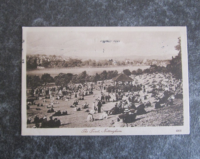 1920s. Postcard, The Forest, Nottingham, UK. Genuine, Original, Used.