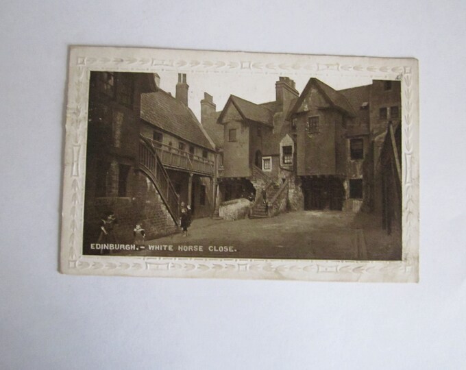 Vintage Postcard, White Horse Close, Edinburgh, Scotland, UK. Used, Original.