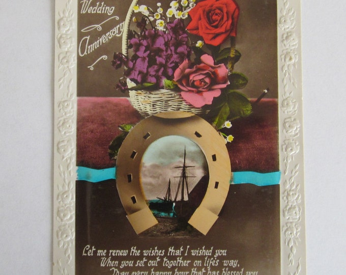 Real Photo (RPPC) Postcard, "With Best Wishes On Your Wedding". Ideal Christmas Gift, Mother's Day Gift, Birthday Present For Loved One