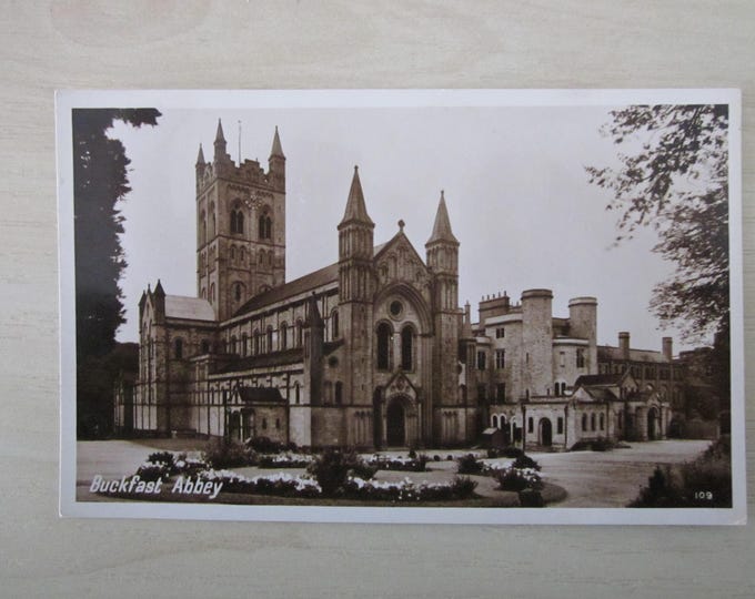Postcard, Buckfast Abbey, Devon, UK. Genuine, Original, Unused, REAL Photo (RPPC) Postcard.